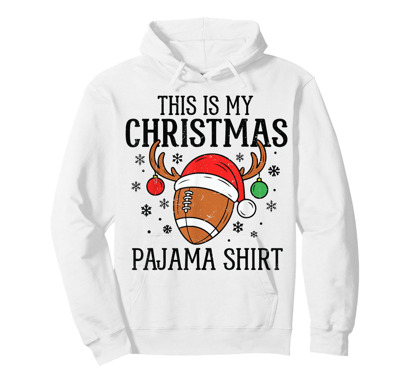 Christmas Football Pajama Shirt Santa Claus Matching Family T-Shirt
