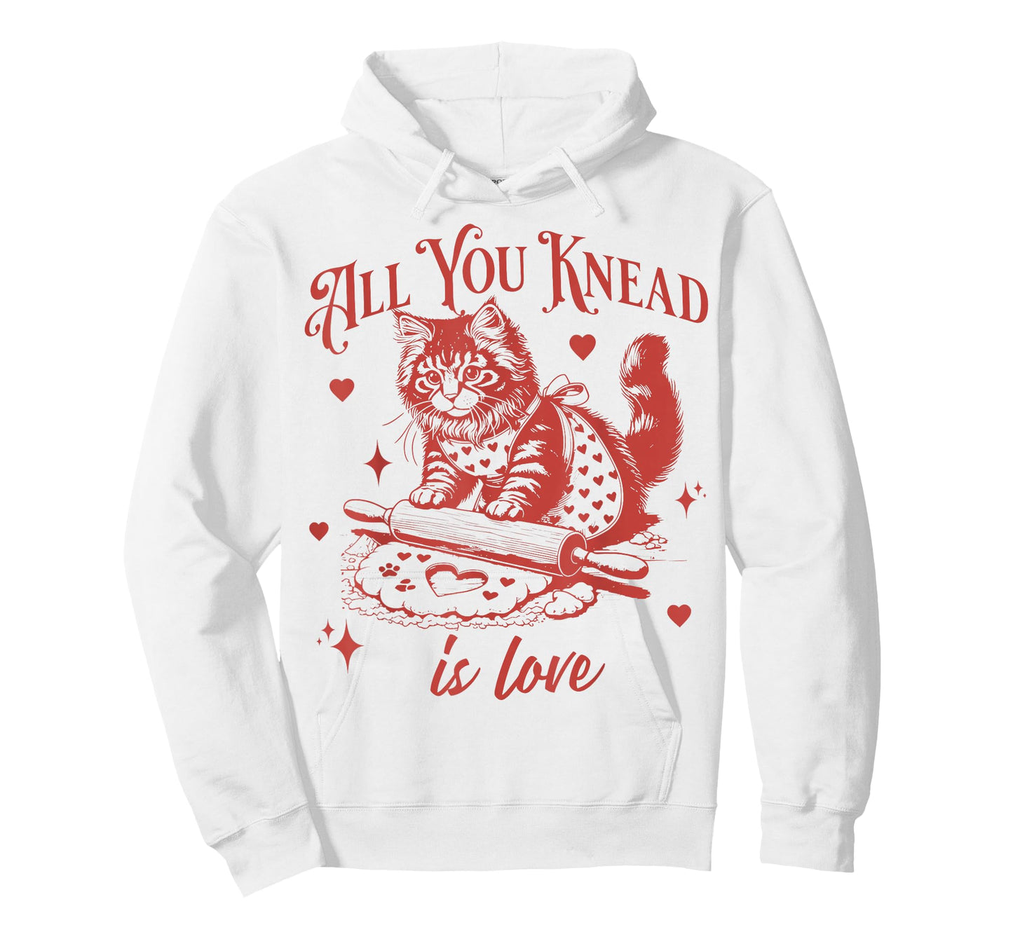 Vintage Cat Biscuits Kneading Dough Valentine's Day T-Shirt