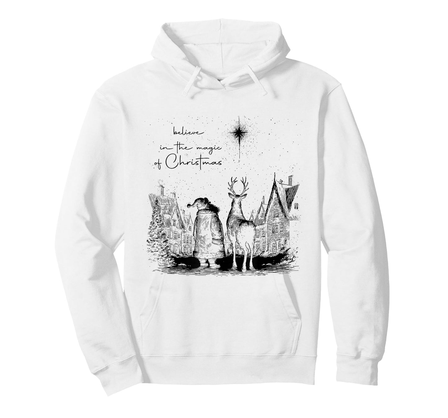 Believe in The Magic of Christmas Santa Reindeer Xmas Pajama T-Shirt