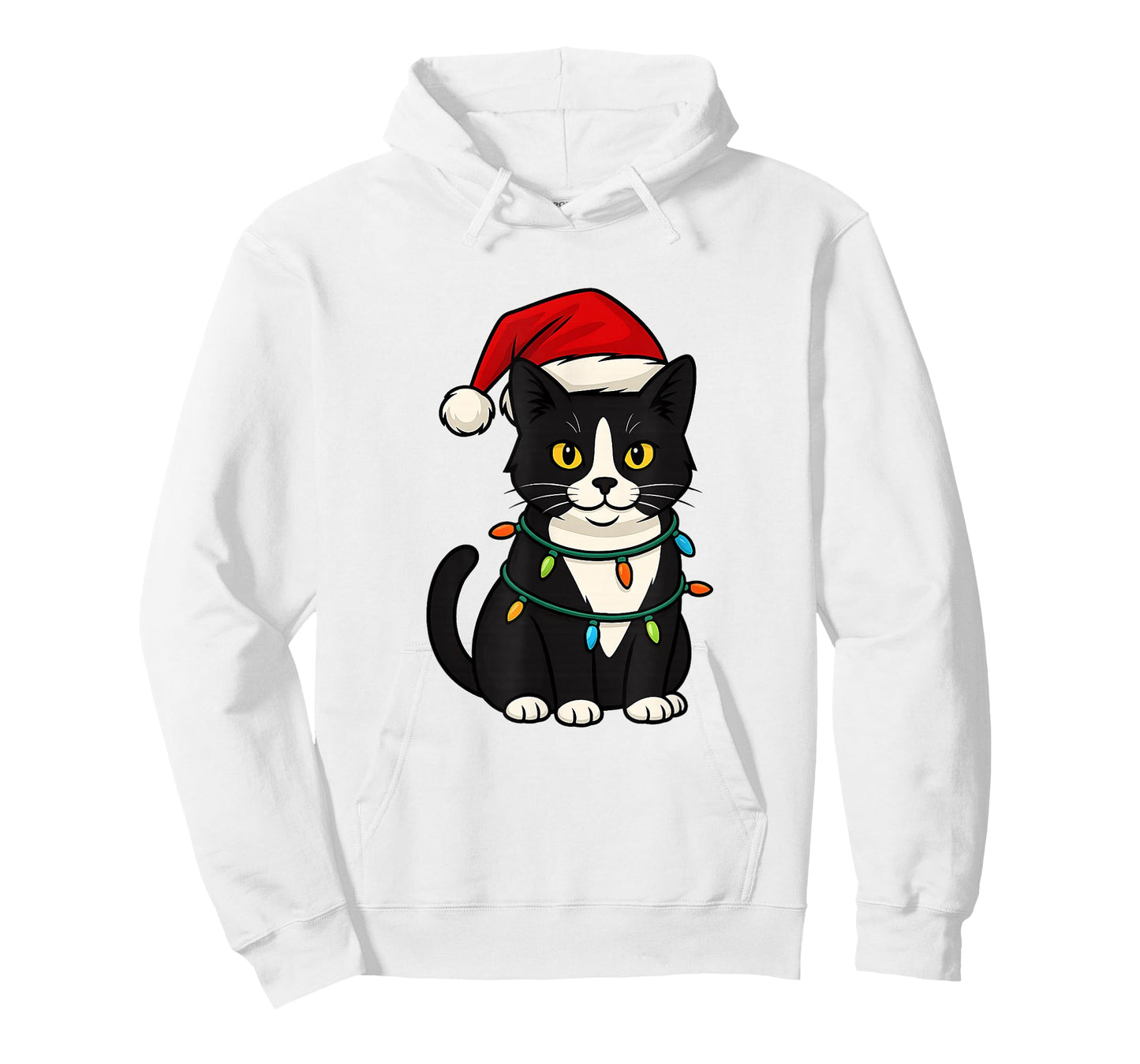 Cute Tuxedo Cat with Santa Hat Funny Christmas Xmas Gift T-Shirt