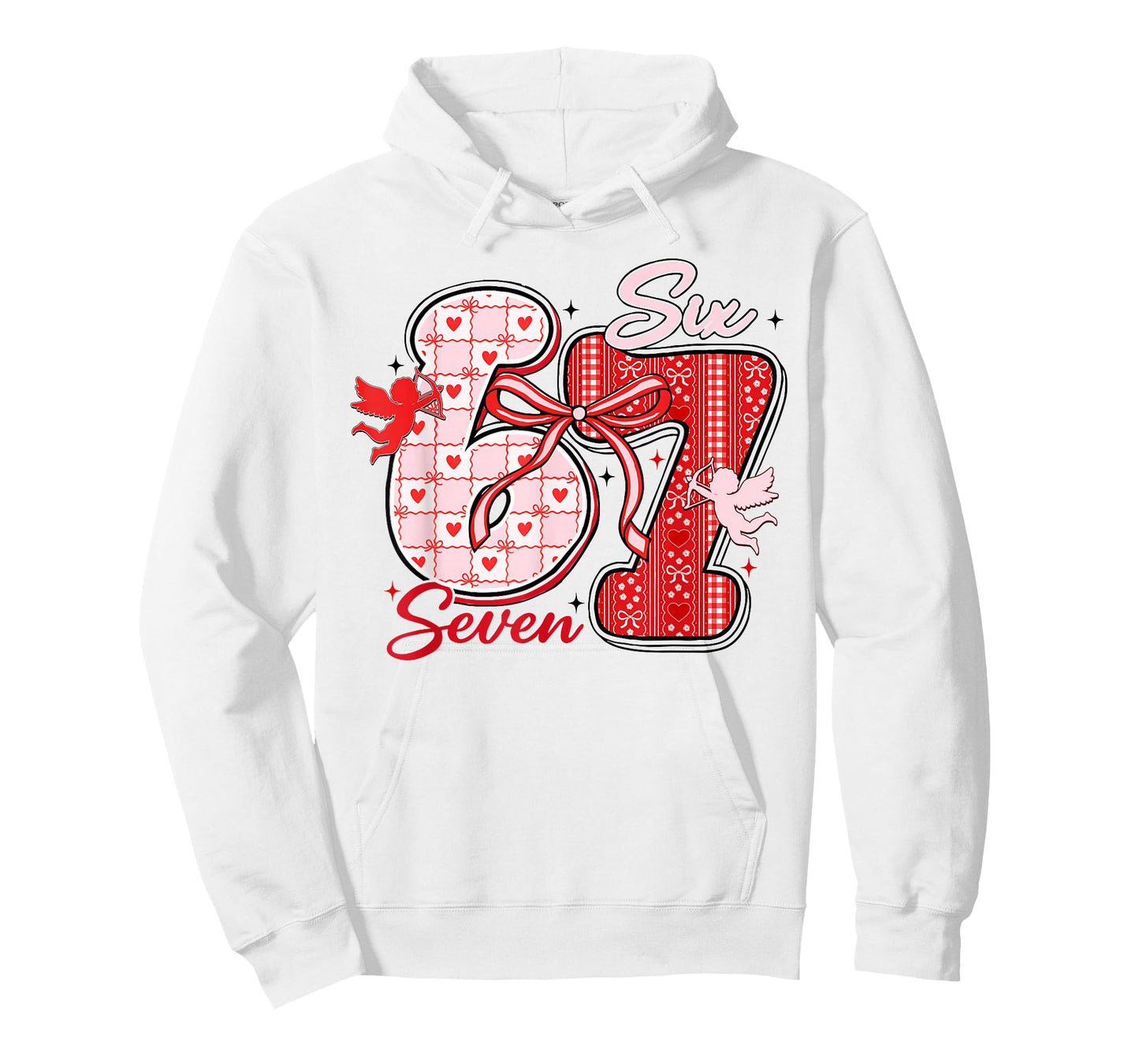 Six Seven Meme 67 Coquette Bow Valentines Women Girls Kids T-Shirt