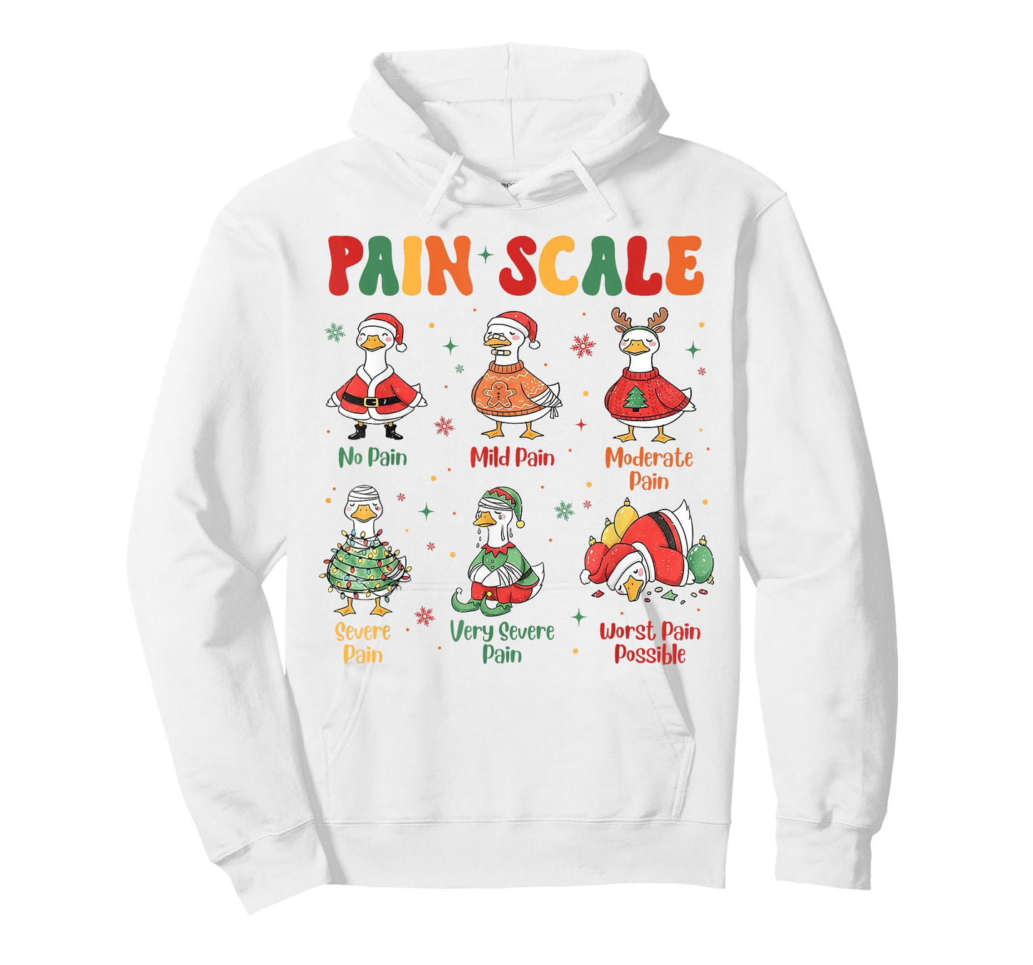 Pain Scale Funny Xmas Silly Goose Pain Scale Christmas Nurse T-Shirt