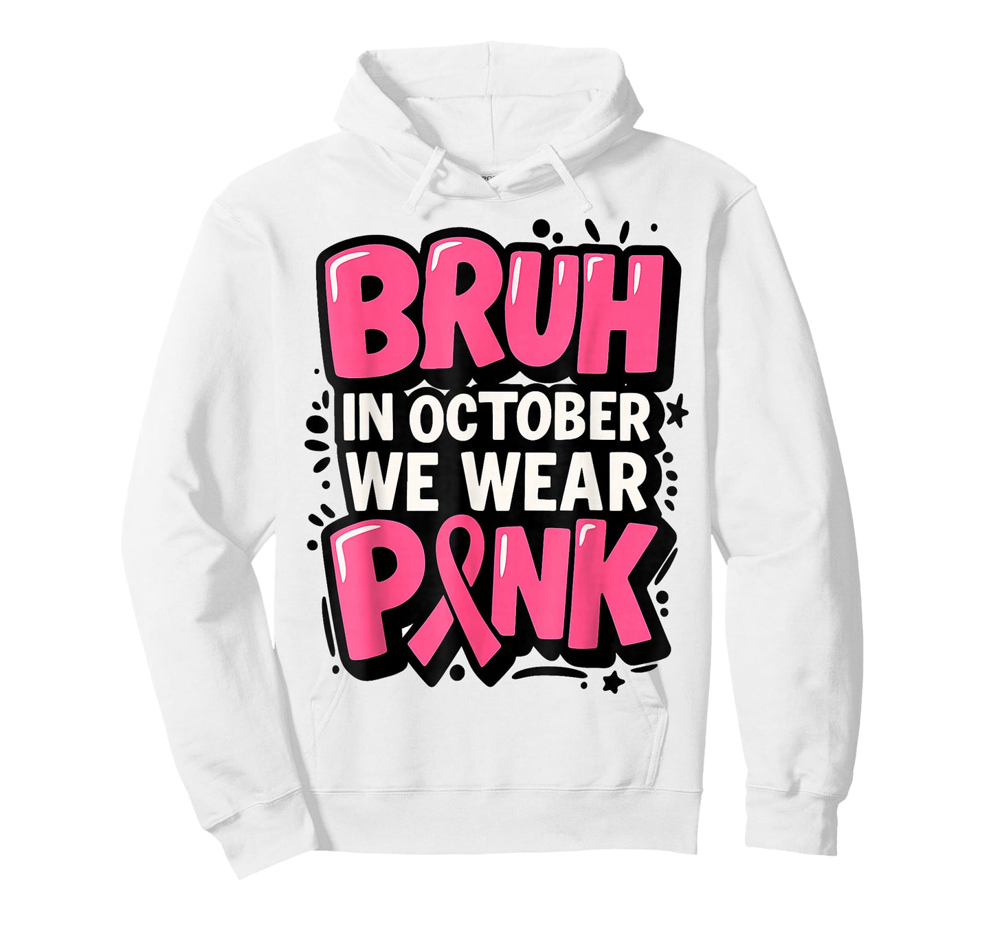 Bruh in October We Wear Pink Breast Cancer Toddler Boys Kids T-Shirt