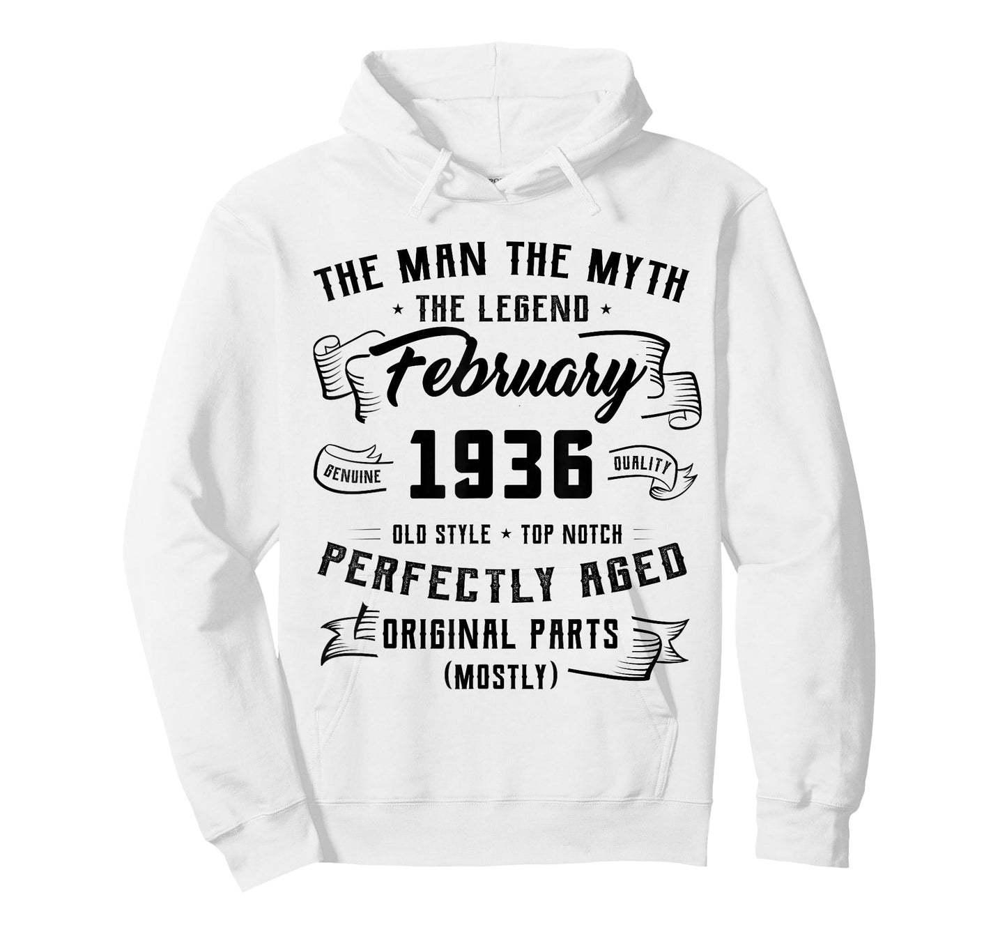 90th Birthday Tee Man Myth Legend February 1936 90 Yrs Old T-Shirt