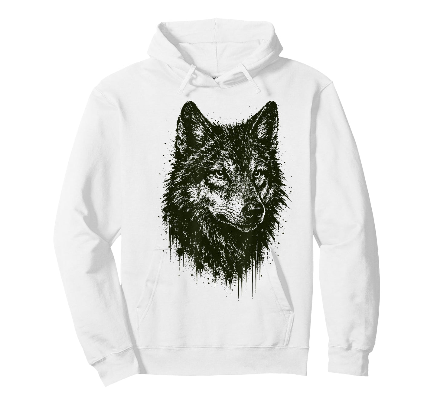Wolf Ink Art Grunge Wild Nature Animal Portrait Edgy Wolves T-Shirt