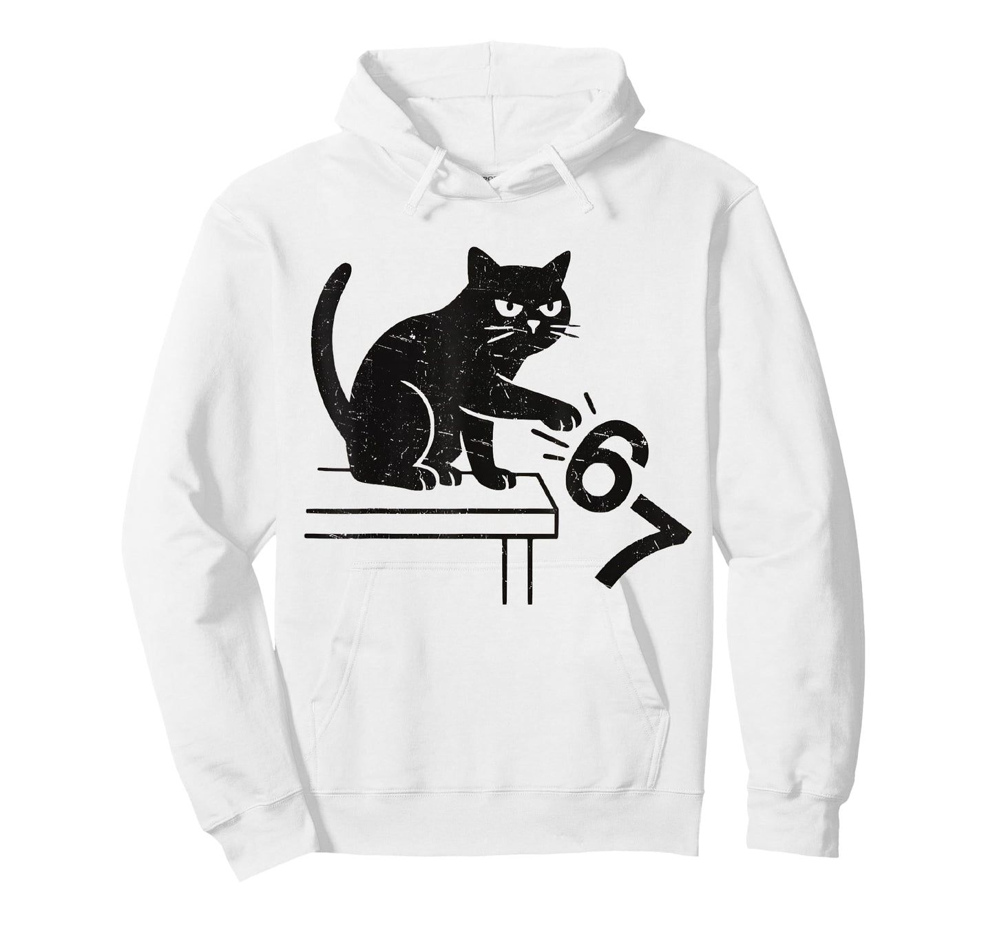 Funny 6 7 Meme Cat Knocking Off 67 T-Shirt