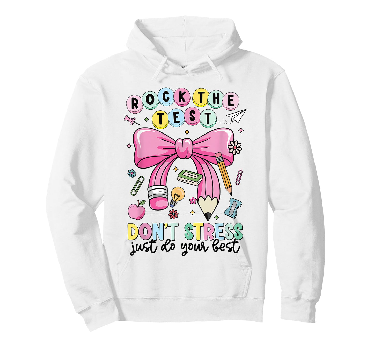 Rock The Test Don't Stress Just Do Your Best Teacher Testing T-Shirt