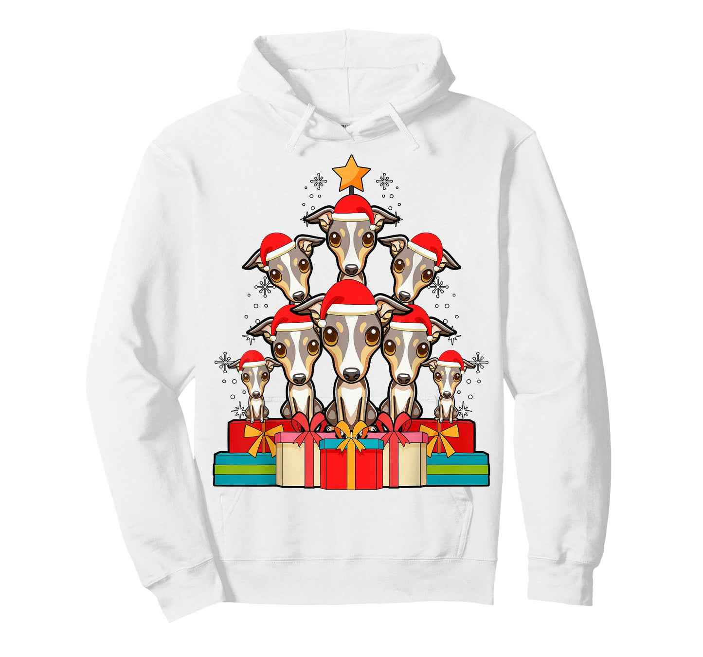 Cute Greyhound Iggy Italian Greyhound Christmas Tree Xmas T-Shirt