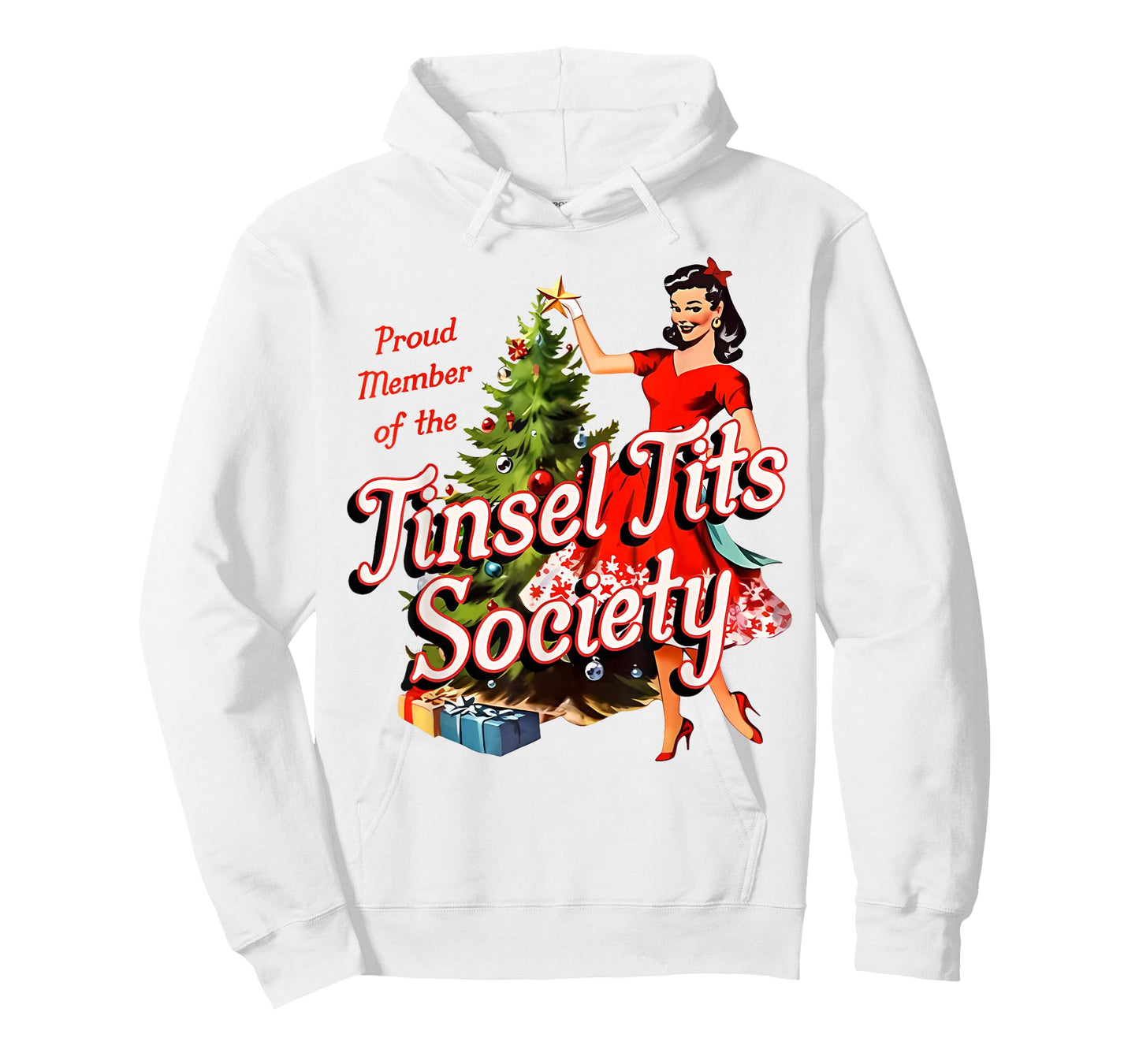 Proud Member of Tinsel Tits Society Lady Funny Christmas T-Shirt