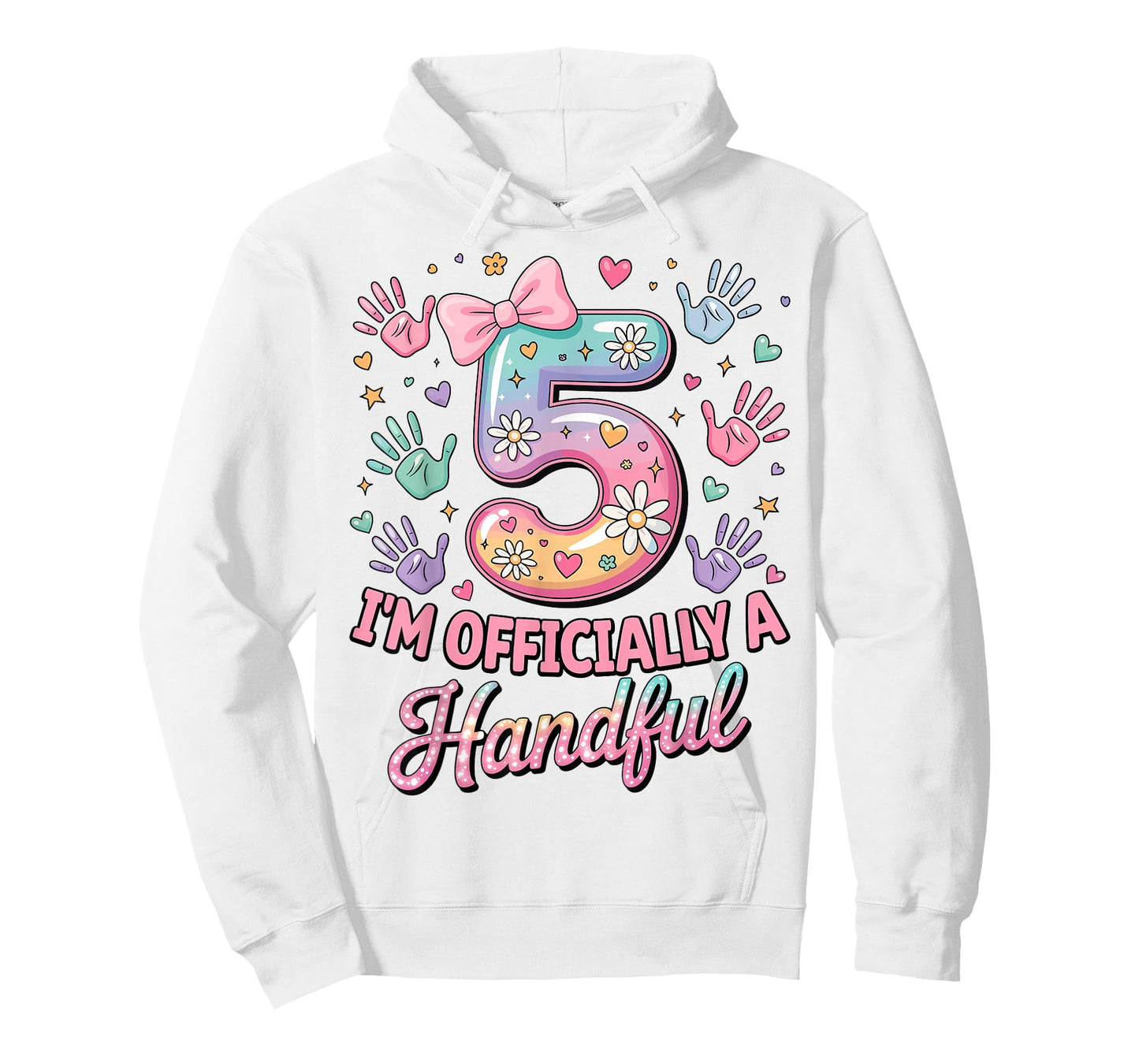 Kids I'm Officially A Handful Five 5th Birthday Girls Boys T-Shirt