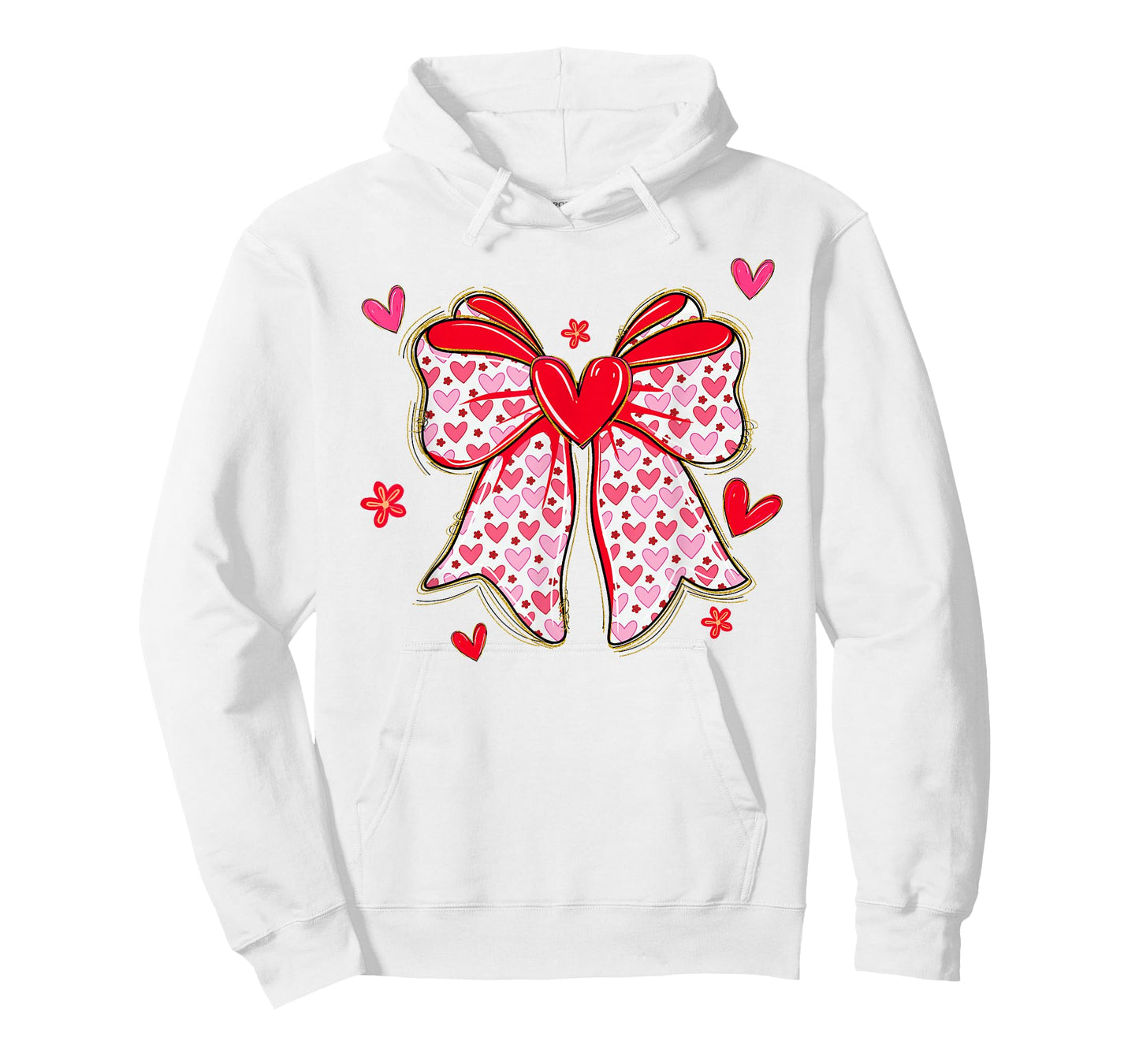 Valentines Day Hearts Coquette Bow Women Girls T-Shirt