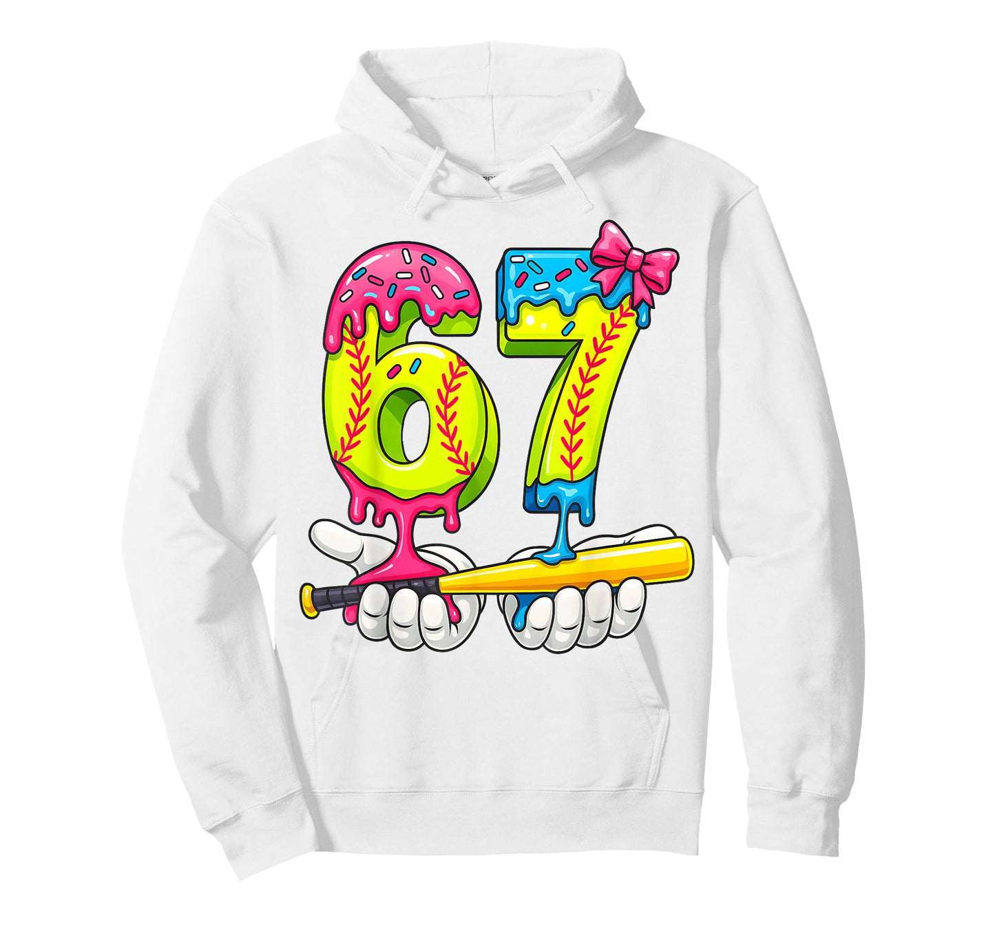 Softball 67 Ice Cream Drip Six Seven Boys Funny Meme T-Shirt