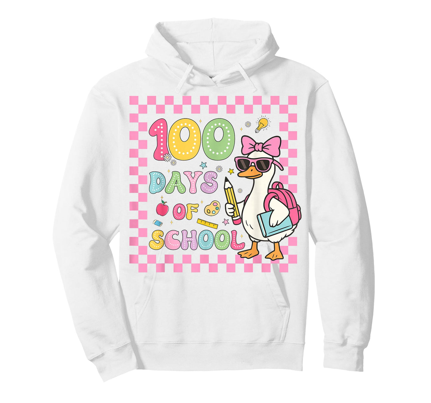 100 Days of School Preppy Goose 100th Day of School Girls T-Shirt