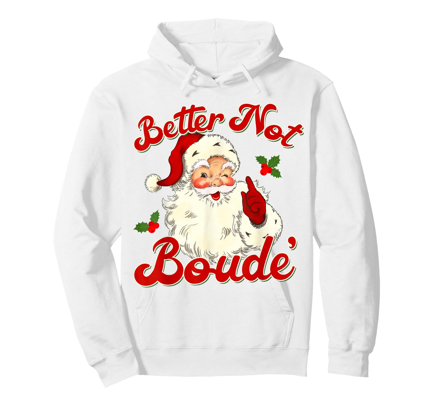 Vintage Santa Better Not Boude Christmas Santa Claus Xmas T-Shirt