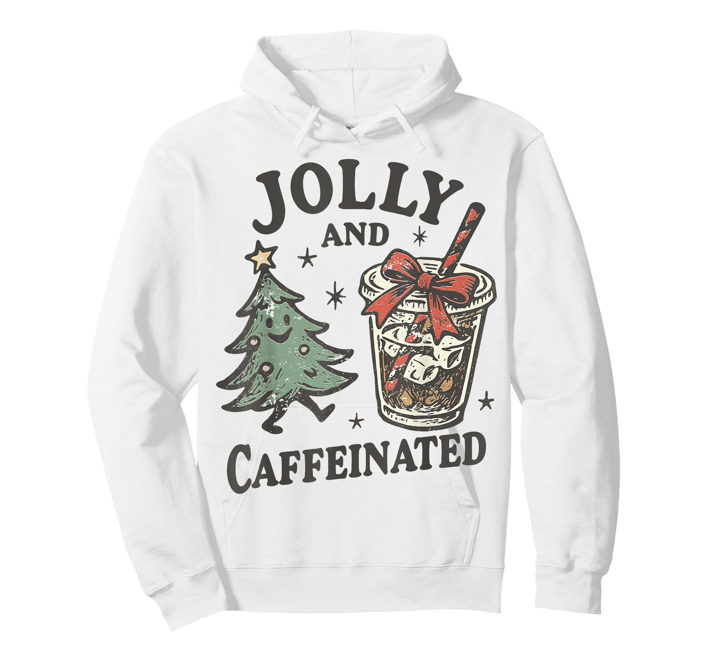 Funny Jolly and Caffeinated Christmas Tree Coffee Holiday T-Shirt