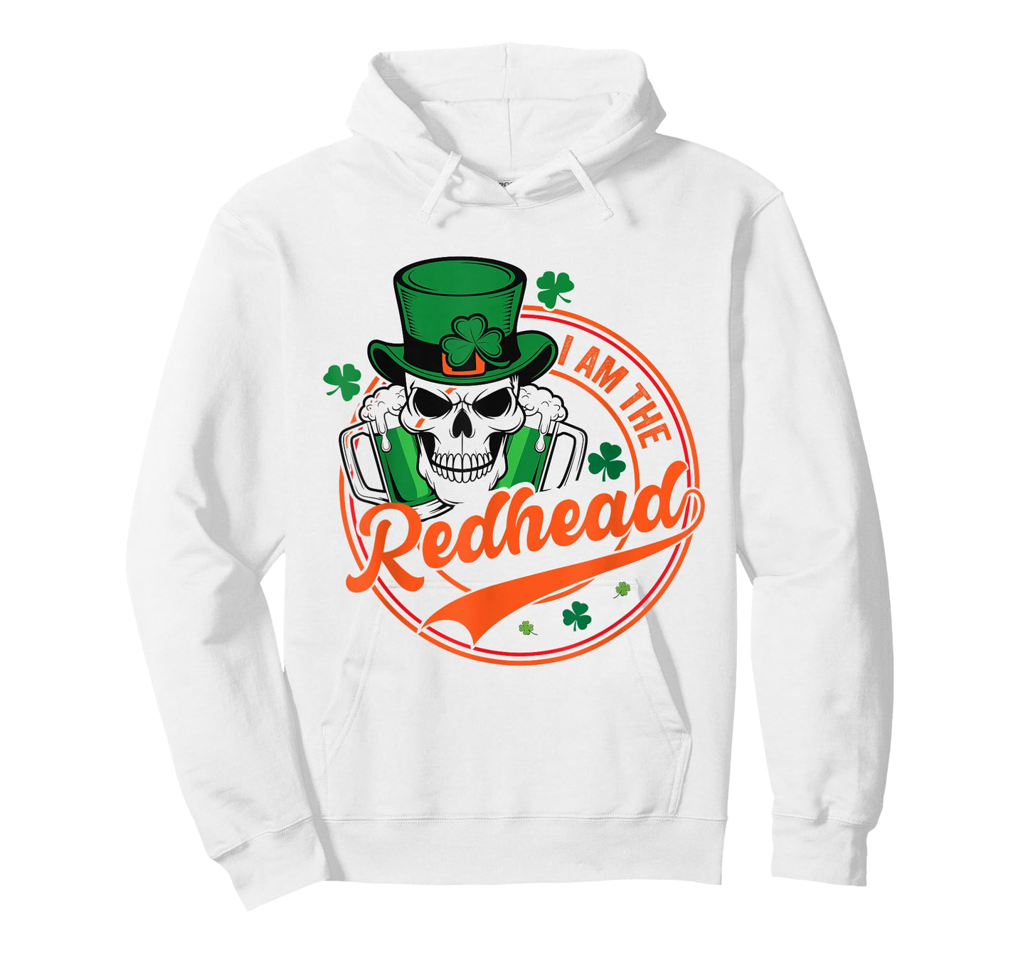 St Patricks Day Irish Skeleton Shamrock I Am The Redhead T-Shirt