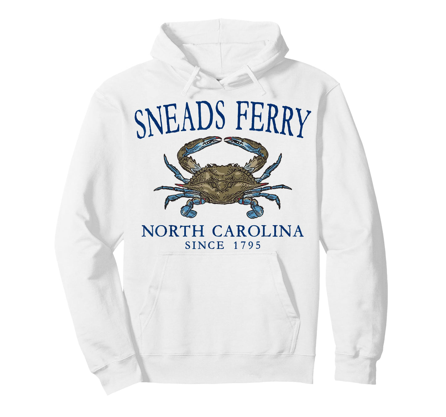 Sneads Ferry NC Crab Town Since 1795 Navy Blue Letters T-Shirt