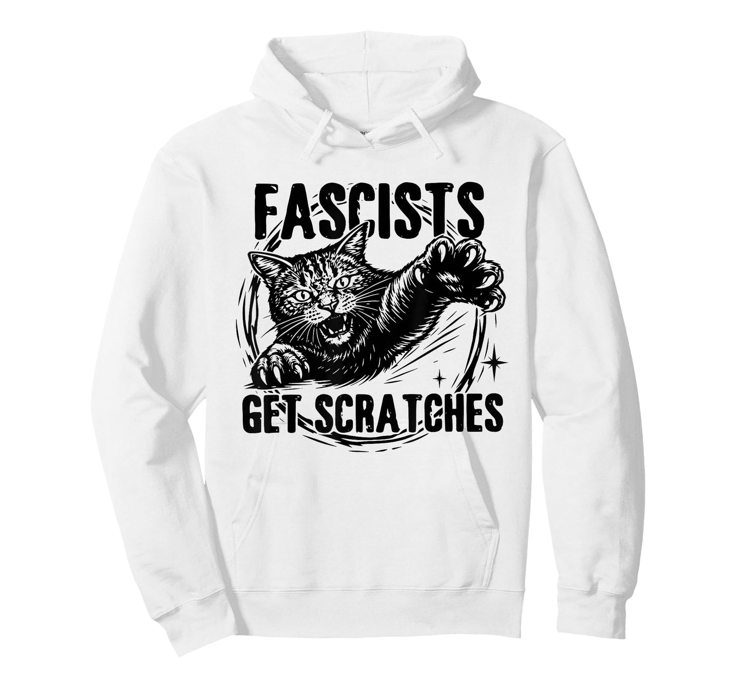 Vintage Black Cats Against Fascists Get Scratches T-Shirt
