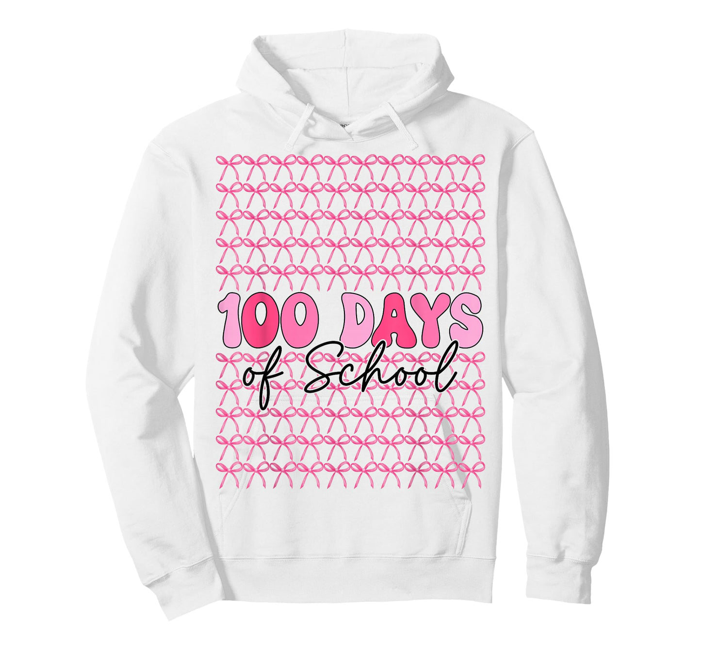 Pink 100th Day of School Bow Girl 100 Days of School Teacher T-Shirt