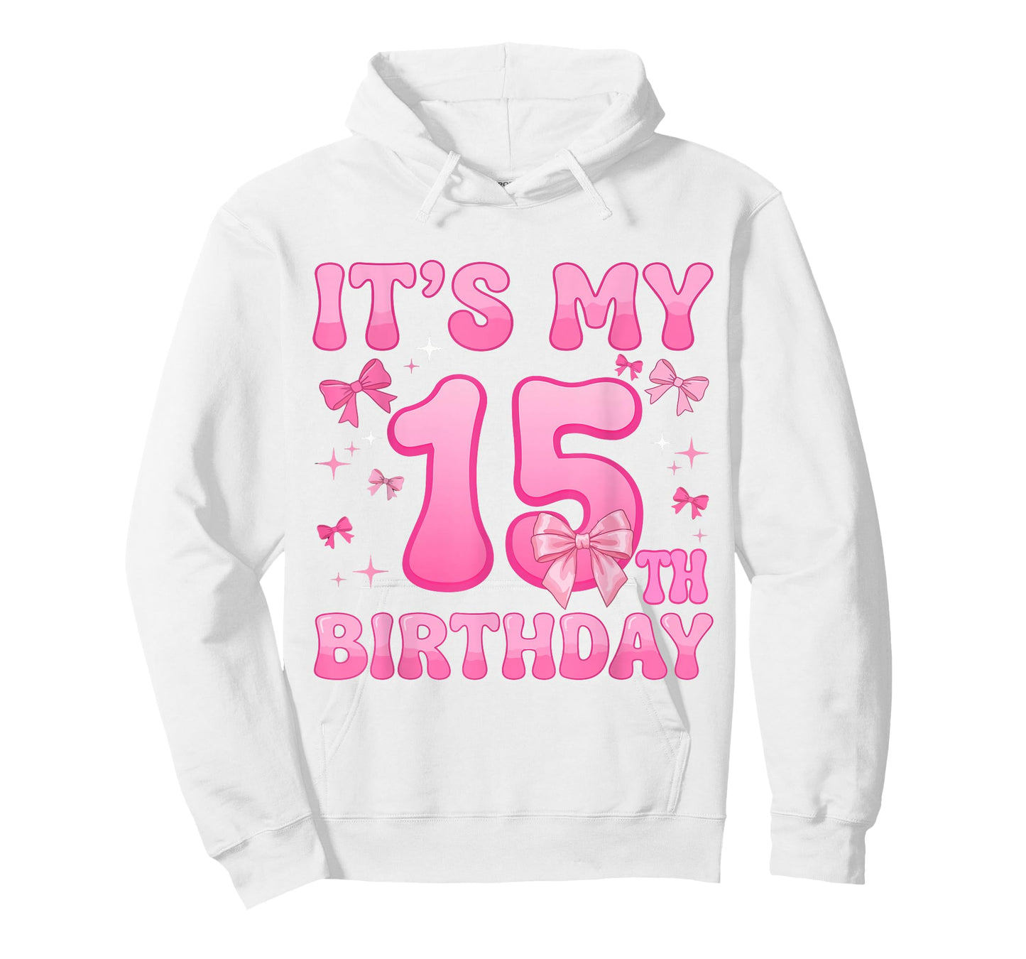 15th Birthday Shirt Girls Coquette Bow 15 Year Old Birthday T-Shirt