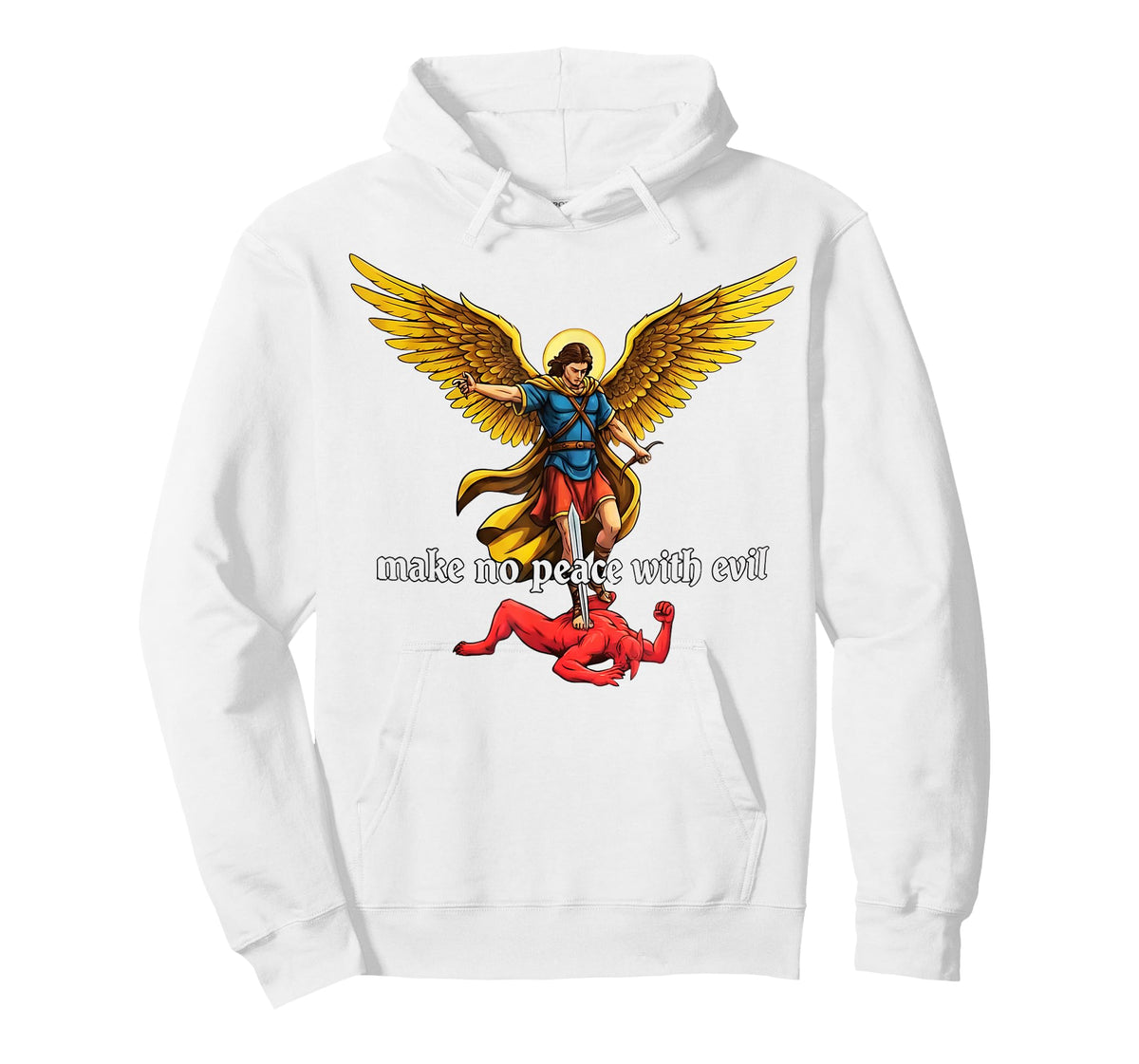 Make No Peace with Evil Archangel Michael Design T-Shirt