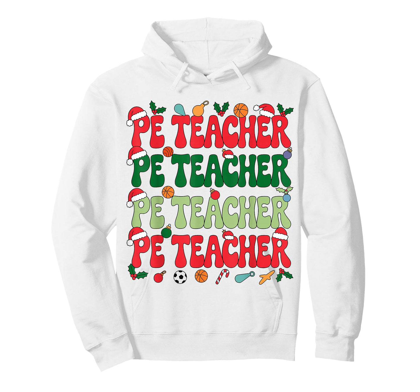PE Teacher Christmas Retro Physical Education Xmas Men Women T-Shirt