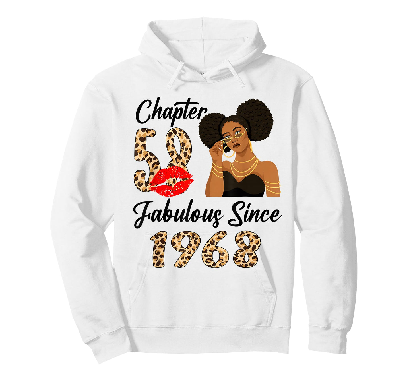 Chapter 58 Fabulous Since 1968 Afro Black Girl Birthday T-Shirt