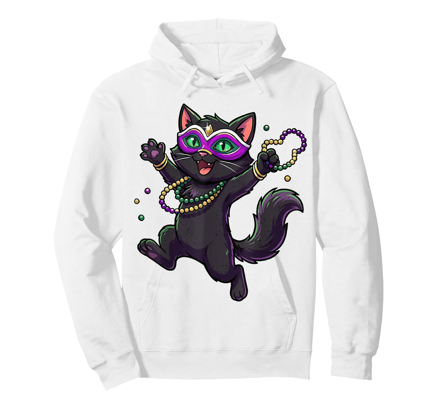 Cute Mardi Gras Cat for Women Girls Cat Lovers Carnival Mask T-Shirt