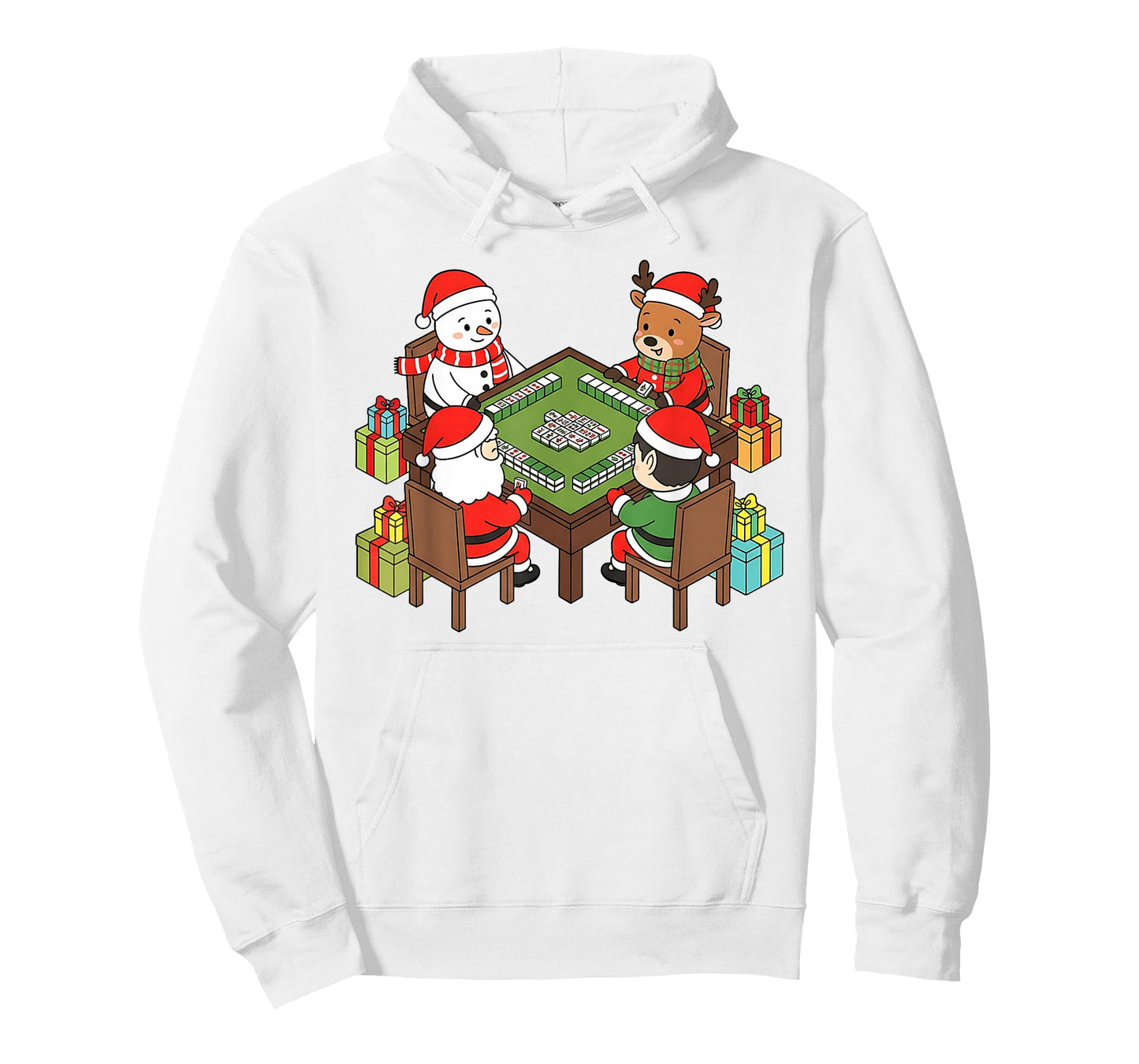 Funny Christmas Mahjong Santa Snowman Elf Reindeer Gift T-Shirt