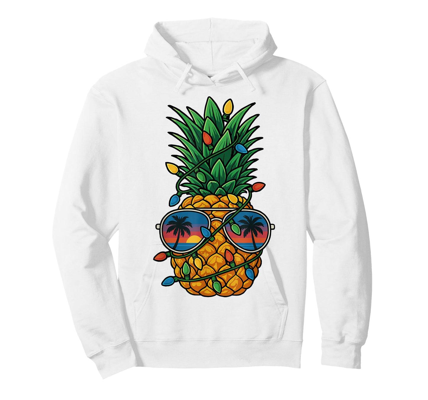 Pineapple Christmas Tree Lights Pajamas Girls Boys Xmas T-Shirt
