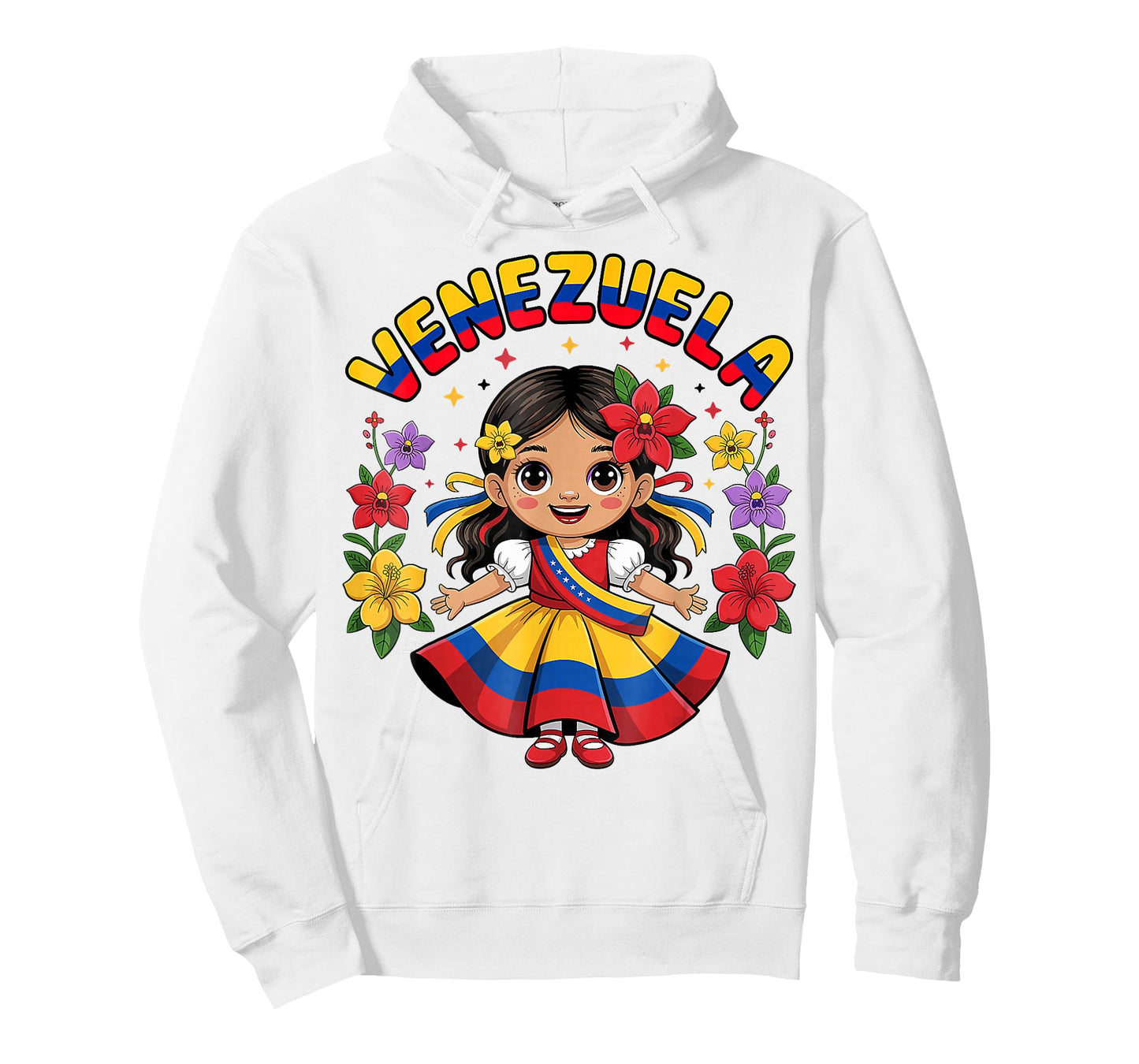 Cute Venezuela Girl Kids Traditional Dress Colorful Art T-Shirt