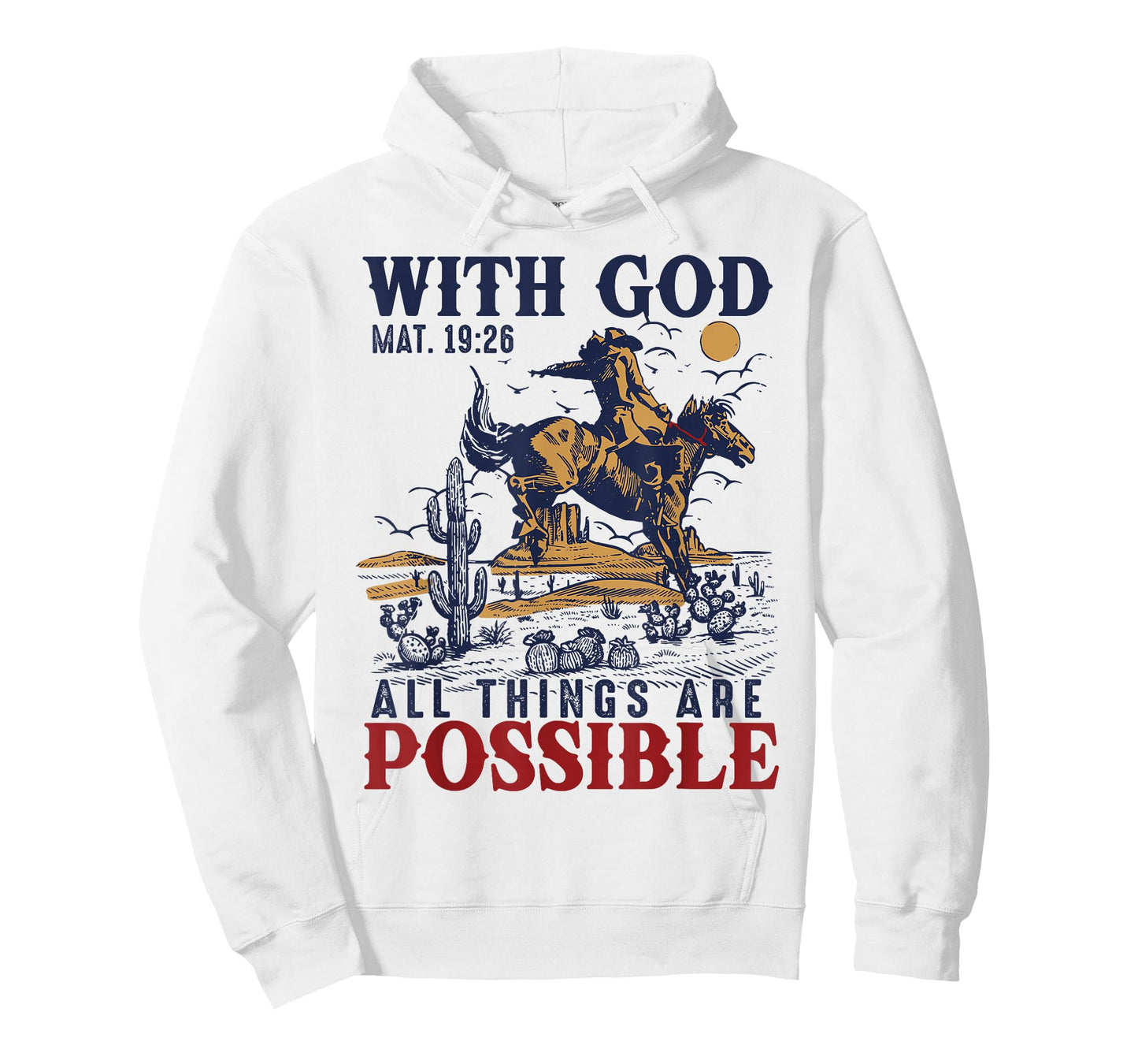 Cowboy Bible Scripture Verse Western Jesus for Mens Faith T-Shirt