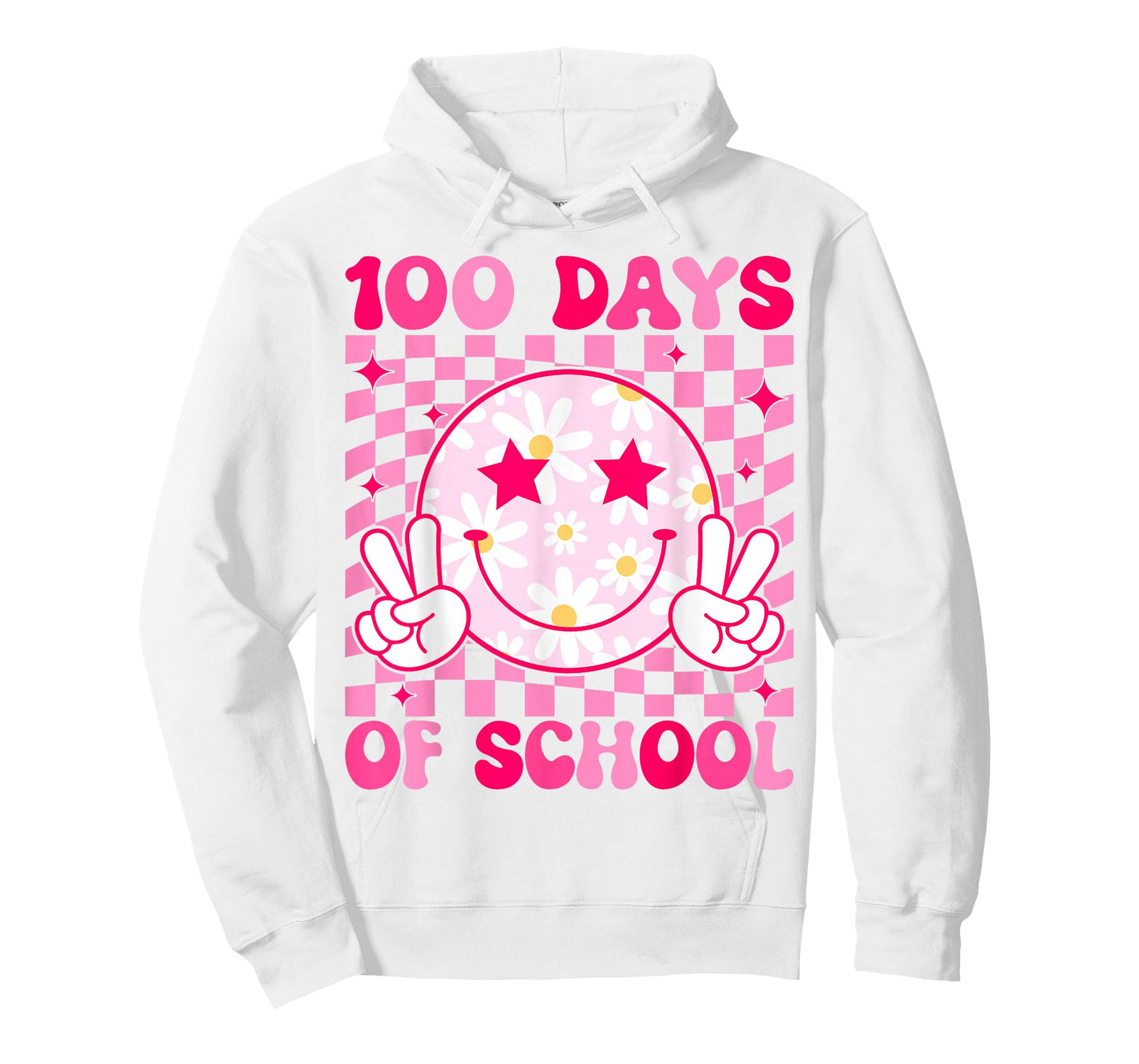 Retro Groovy 100 Days of School Happy Face 100th Day School T-Shirt