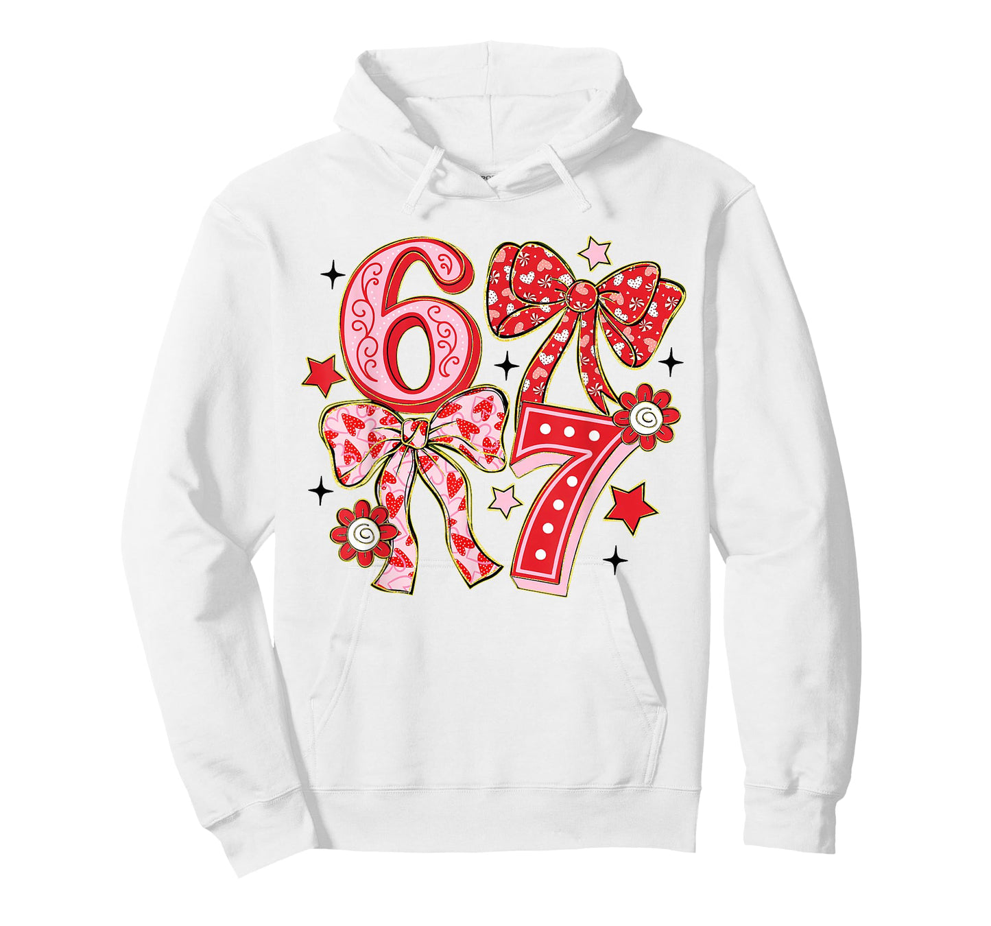 Six Seven 67 Meme Coquette Bow 6 7 Valentines Day Girls Kids T-Shirt