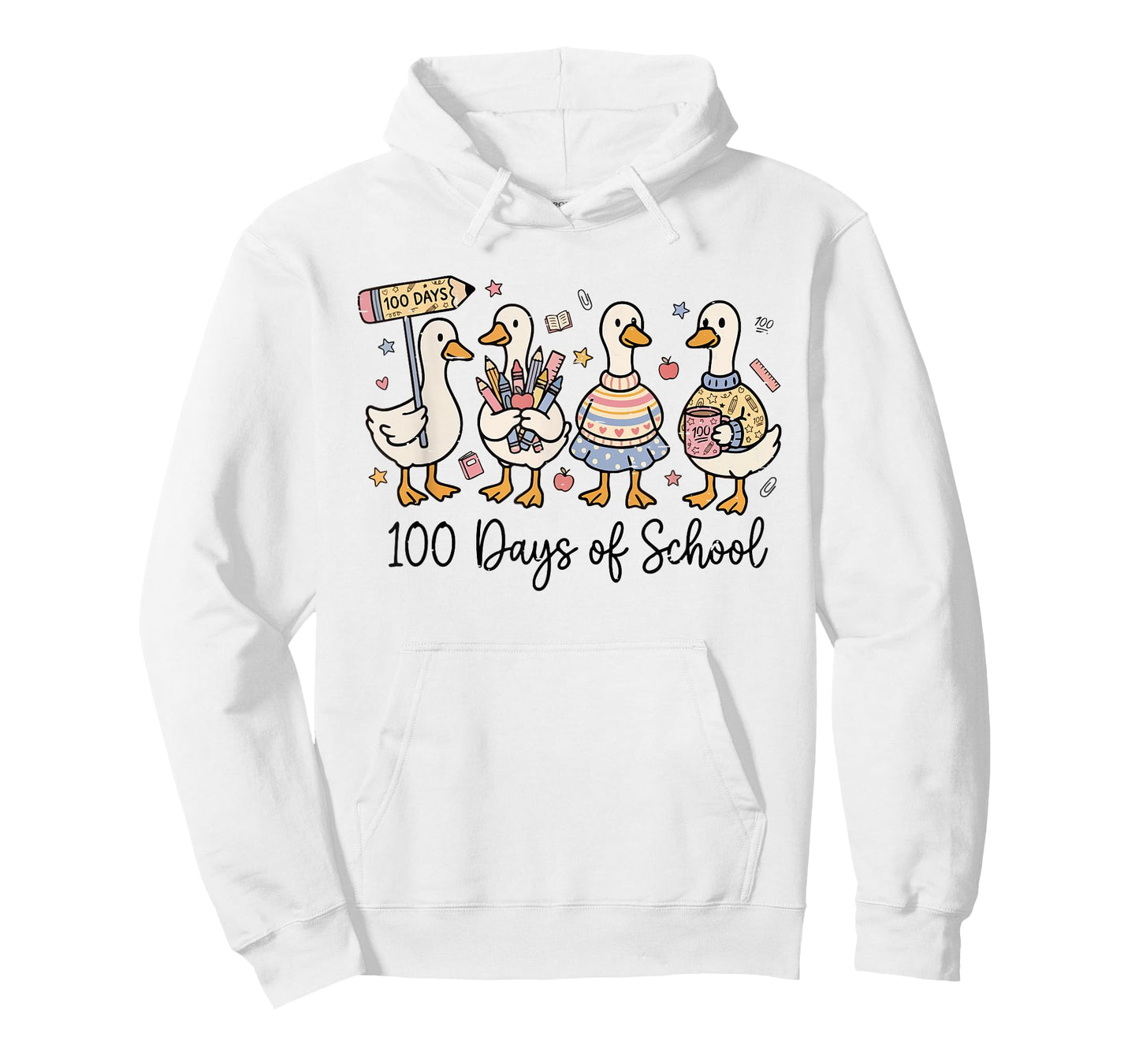 100 Days of School Duck Silly Goose Teacher 100 Days Smarter T-Shirt