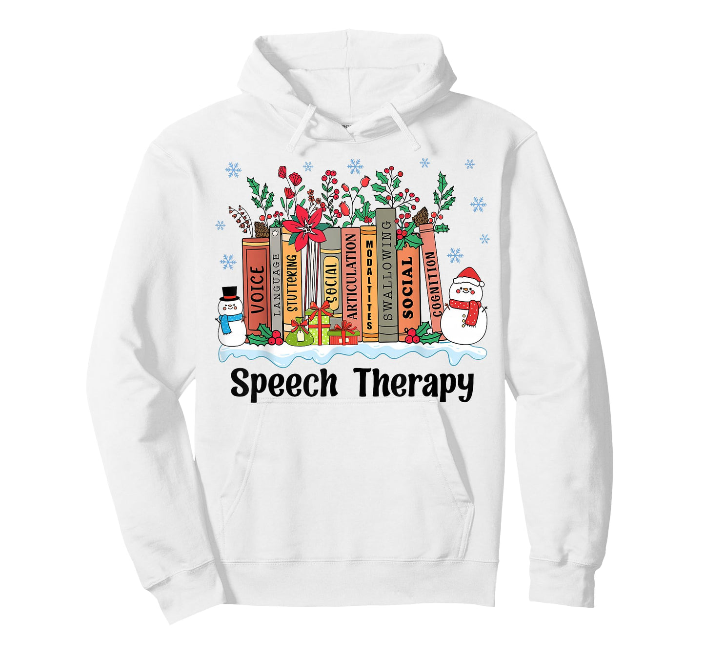 Speech Therapy Christmas Books Speech Language Pathologist T-Shirt