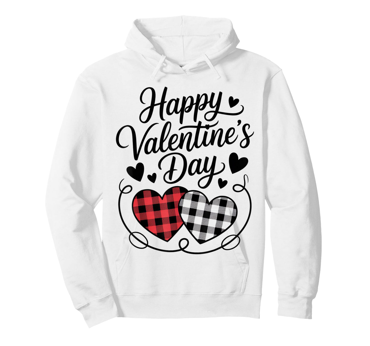 Happy Valentines Day Plaid Hearts Cute Love T-Shirt