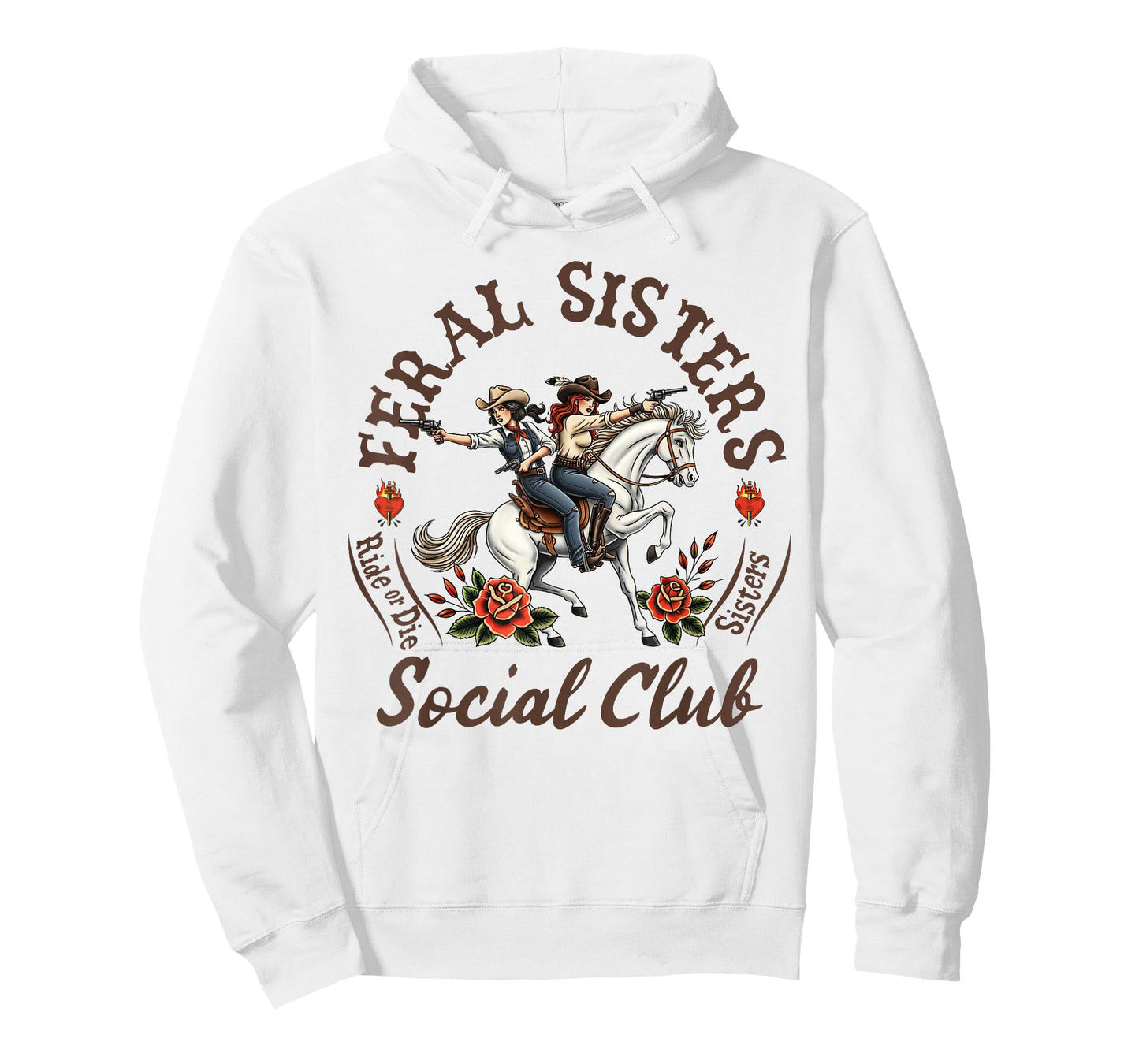 Feral Sisters Social Club Western Wild West Rodeo Cowgirls T-Shirt