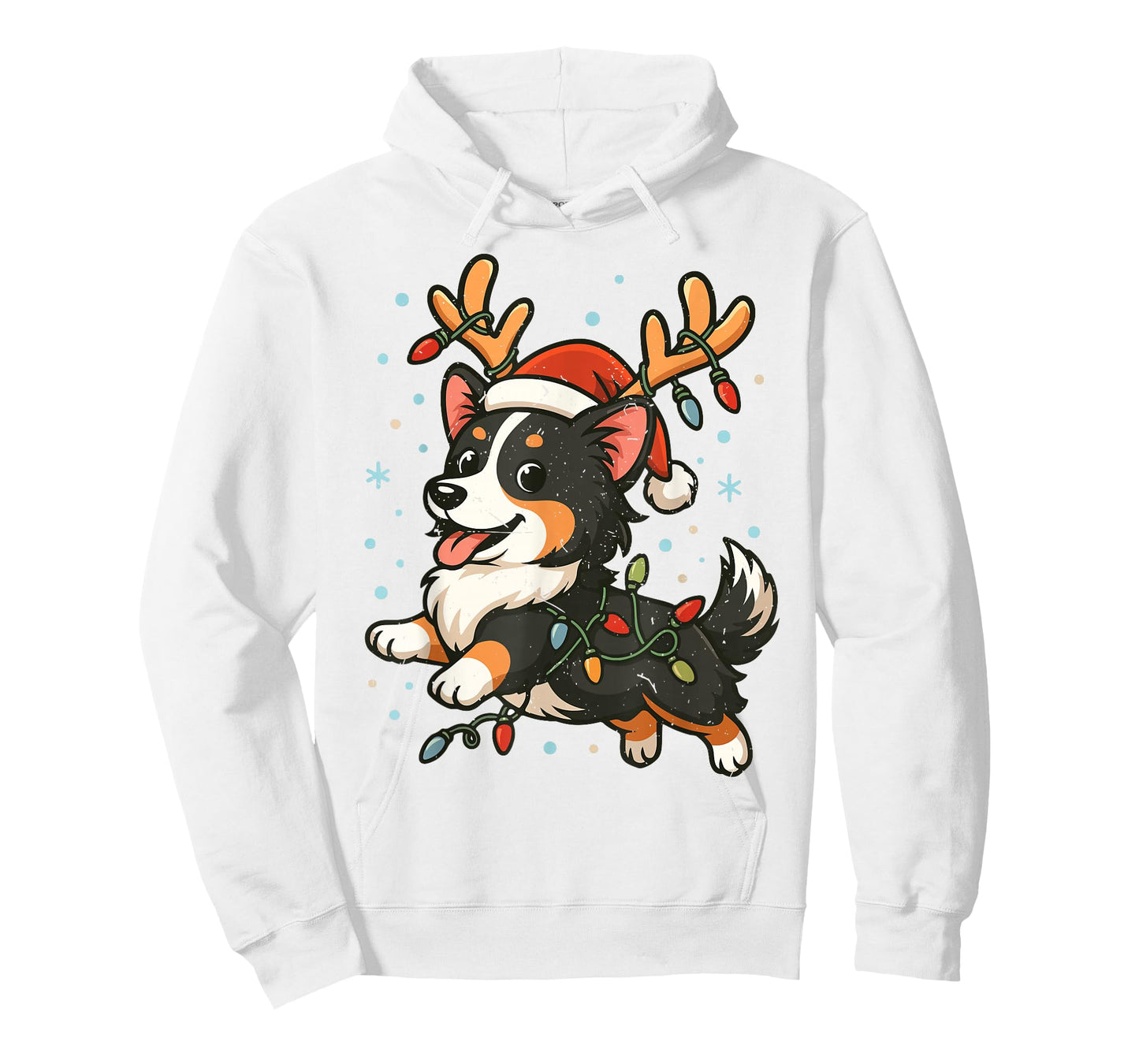 Funny Reindeer Tri Color Corgi Christmas Pajama Costume Pjs T-Shirt