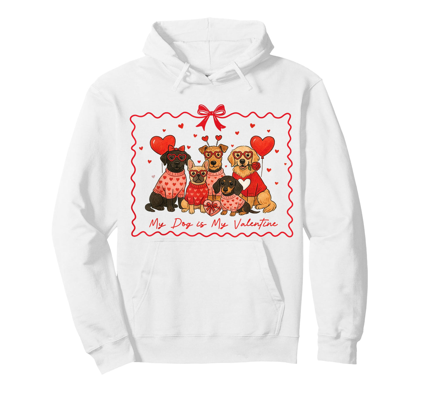 My Dog is My Valentine Cute Pup Squad Heart Glasses Dog Mom T-Shirt