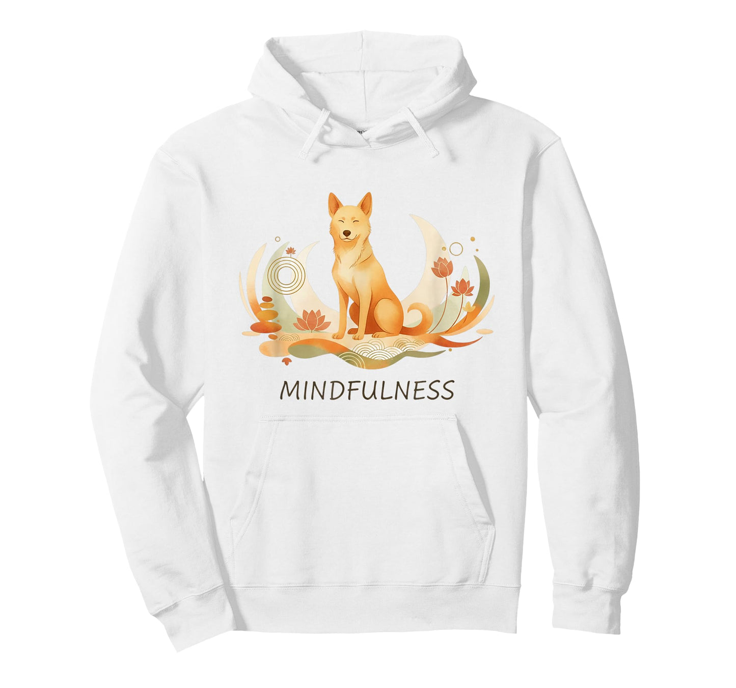 Peace Walking Monk Dog Minimalist Zen Art T-Shirt
