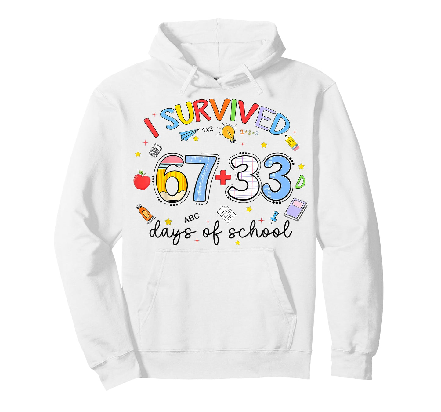 I Survived 67 33 Days of School 100th Days Teacher Kids T-Shirt