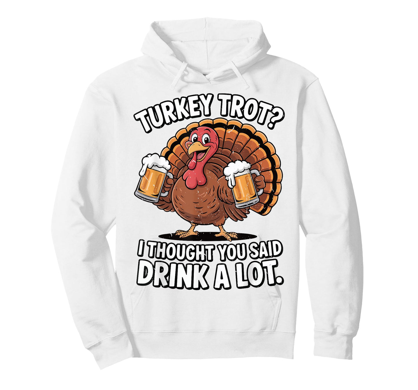 Drunk Turkey Trot Running Funny Drinking Thanksgiving Beer T-Shirt