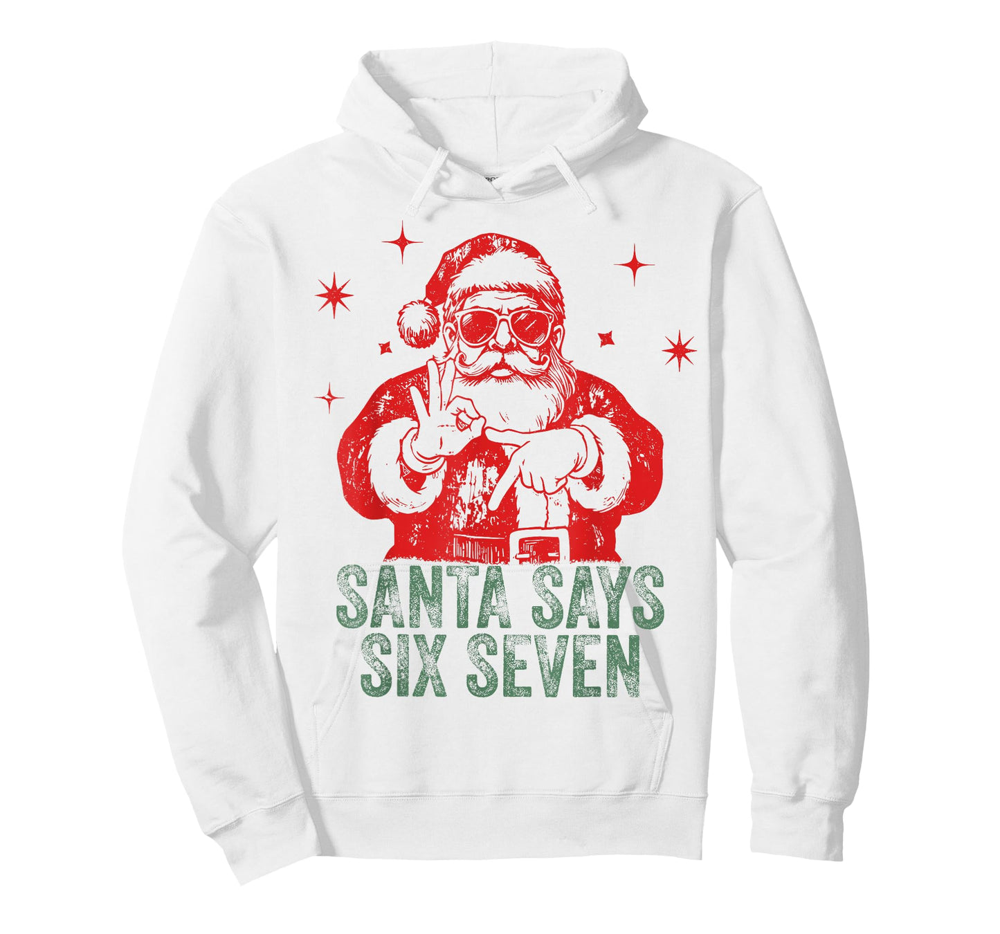 Christmas Santa Says Six Seven Hands Sign Funny 6 7 Meme T-Shirt