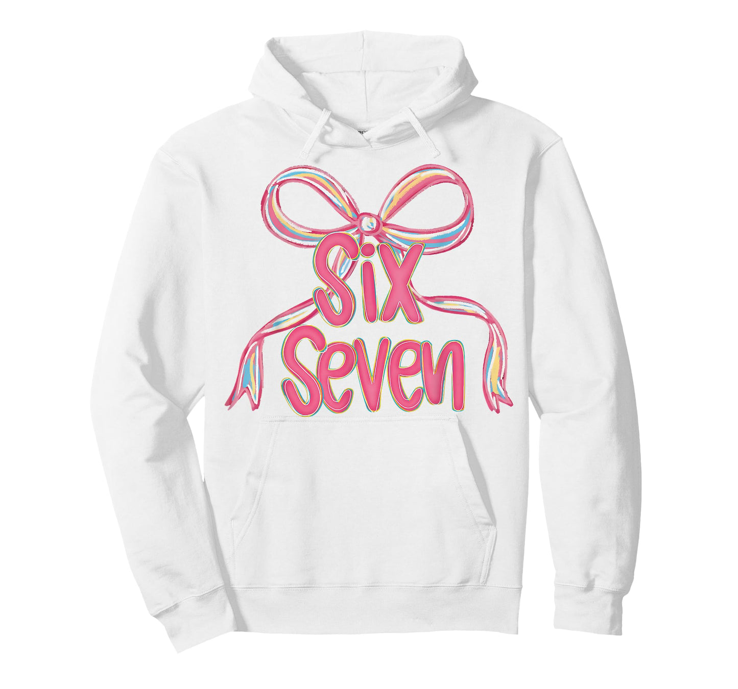 67 Six Seven Coquette Pink Bow Funny 6 7 Meme Girls Kids T-Shirt