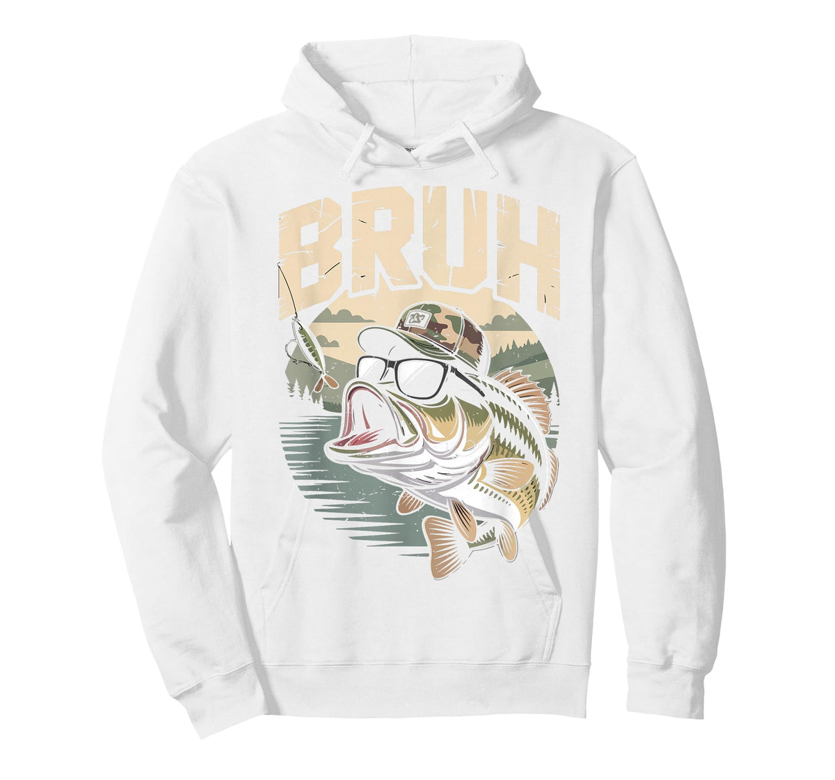 Youth Fishing Camo Bass Fish Bruh Funny Fisherman Toddler T-Shirt