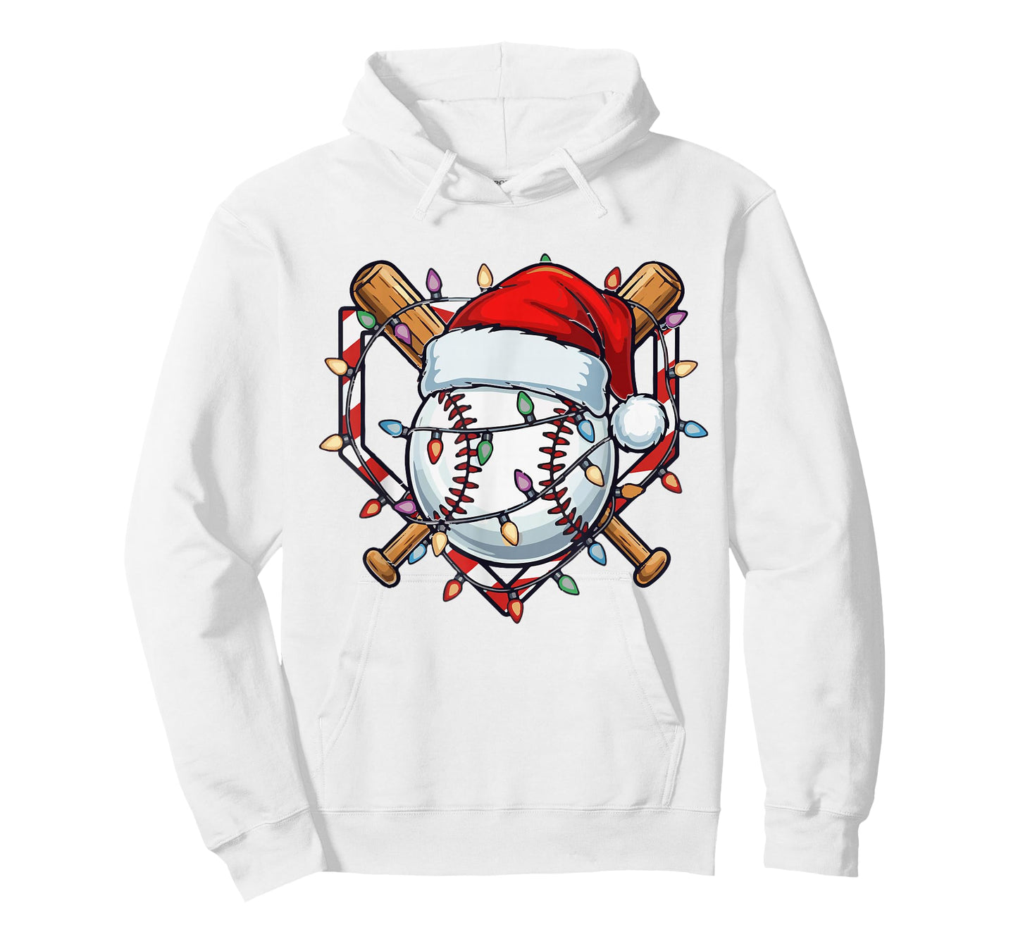 Funny Christmas Baseball Santa Hat for Baseball Players Fans T-Shirt