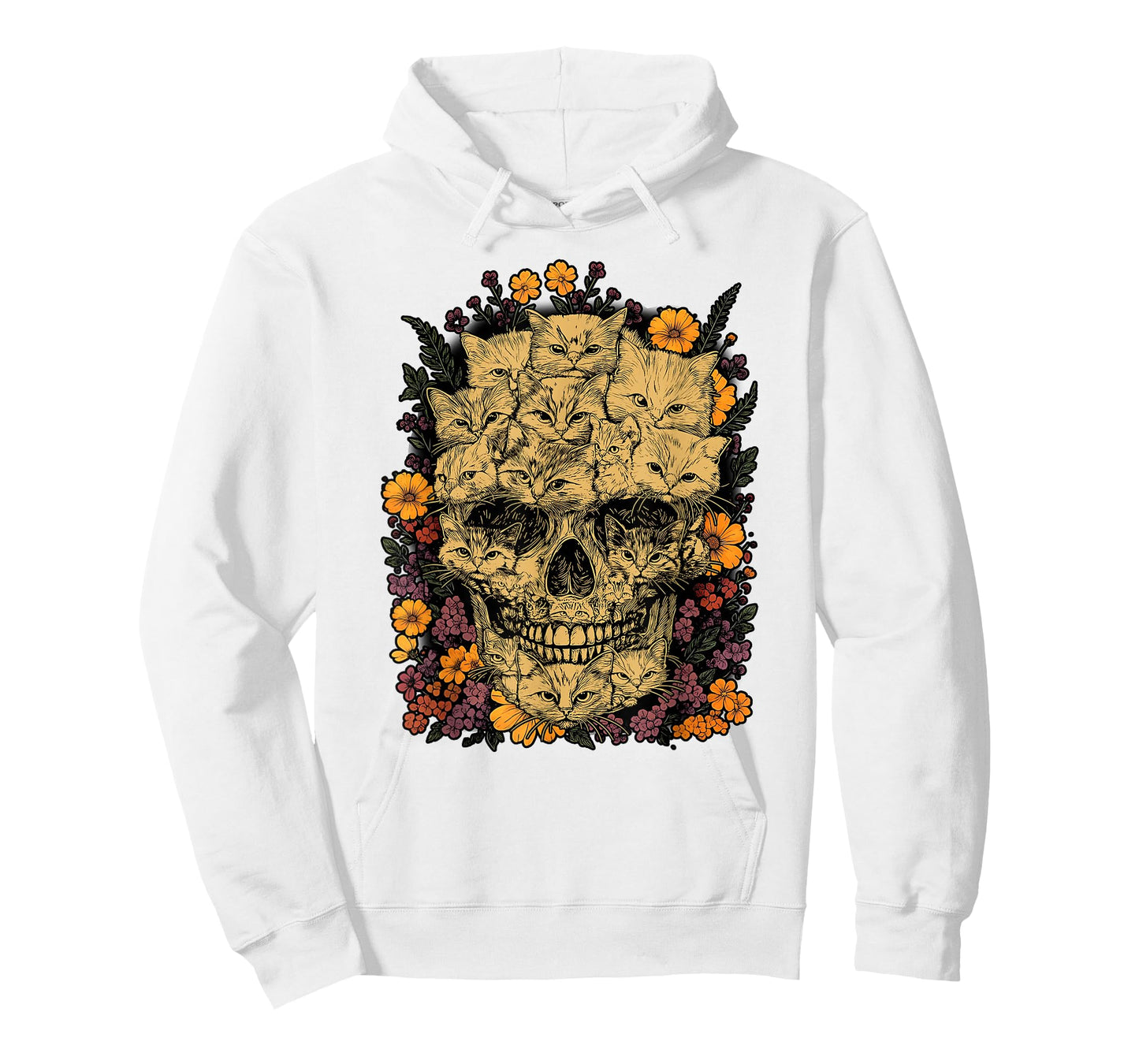A Skull But It's Cats Kitty Skeleton Halloween Cat Skull T-Shirt