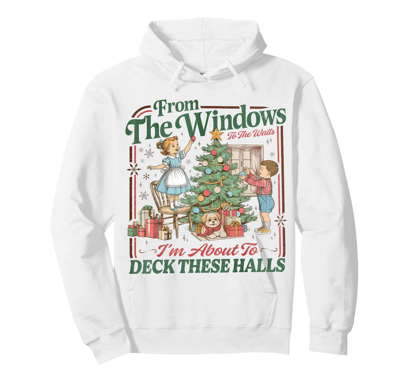 Retro Christmas Holiday from The Windows Funny to The Walls T-Shirt
