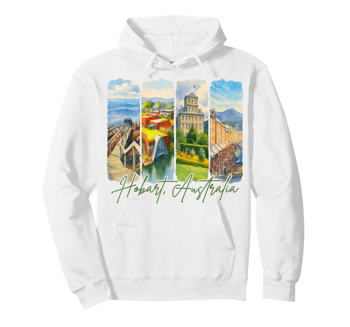 Hobart Australia Traveling Trip Brushstroke Souvenir Vacay T-Shirt
